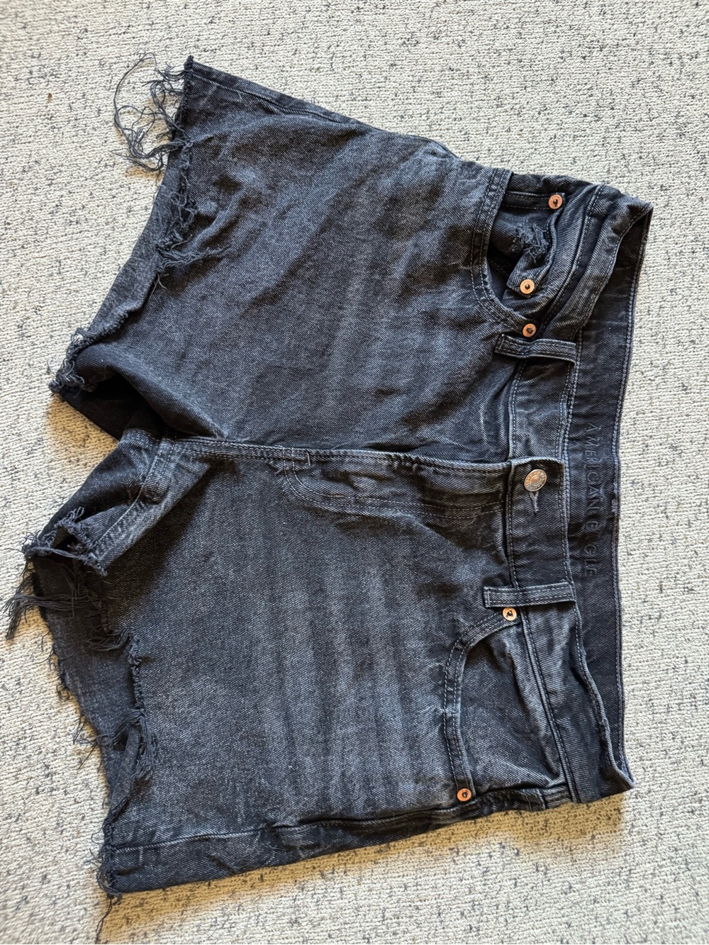 American Eagle Outfitters Black Distressed Jean Shorts